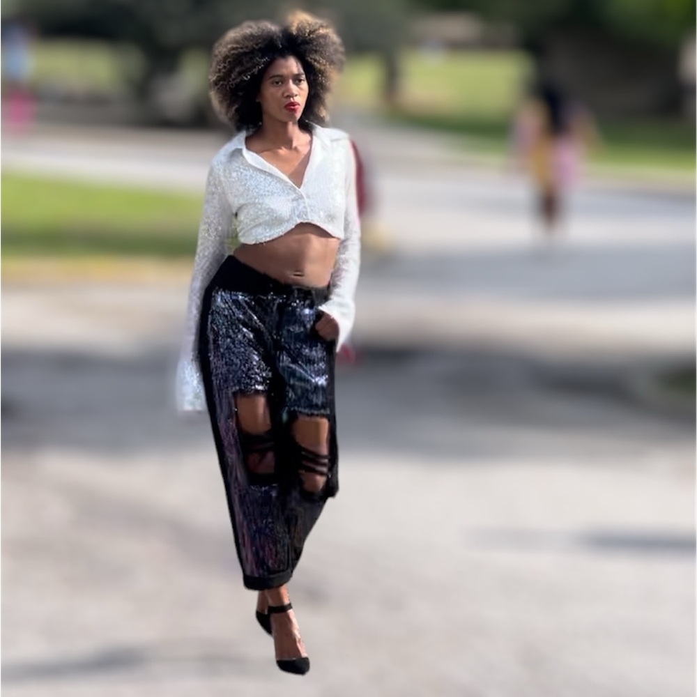 Fashion Nova Sequin Jeans